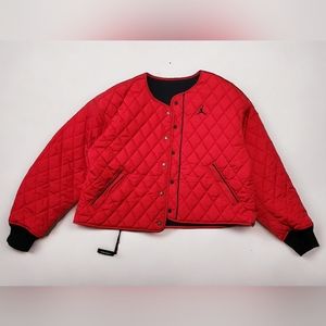 Womens Jordan Air Flight Jacket Reversible Black Red